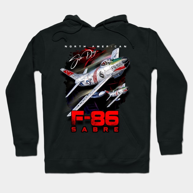 F-86 Sabre Vintage Fighter Plane Hoodie by aeroloversclothing